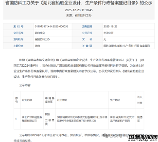船舶企业成功备案省级合格目录,合规实力获权威认可(图1) 船舶企业成功备案省级合格目录,合规实力获权威认可(图1)